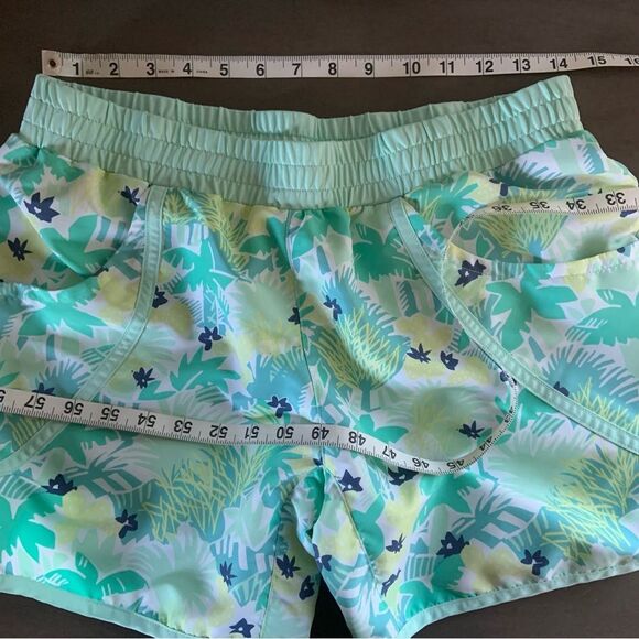 COLUMBIA PFG Girls’ Slack Tide Hybrid Water Shorts Tropical Print Blue Green XL - Picture 11 of 12